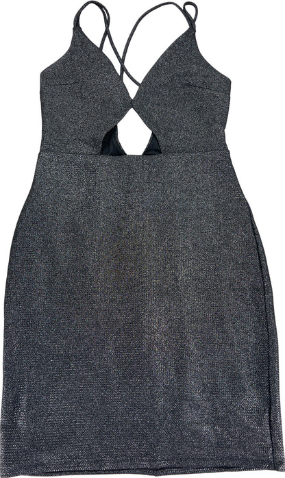 Express Women’s Dark Silver Metallic Strappy Sleeveless Dress - 4