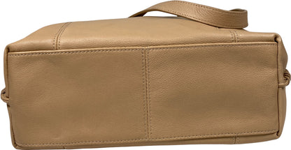 Tommy Bahama Women’s Light Beige Leather Zip Close Tote Bag Purse