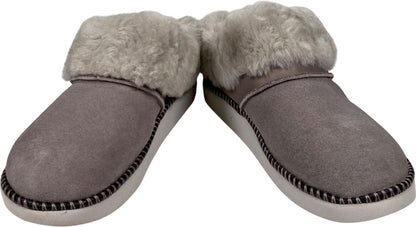 Olukai Women’s Mist Gray Fog Suede KUI Shearling Trim Slippers - 5