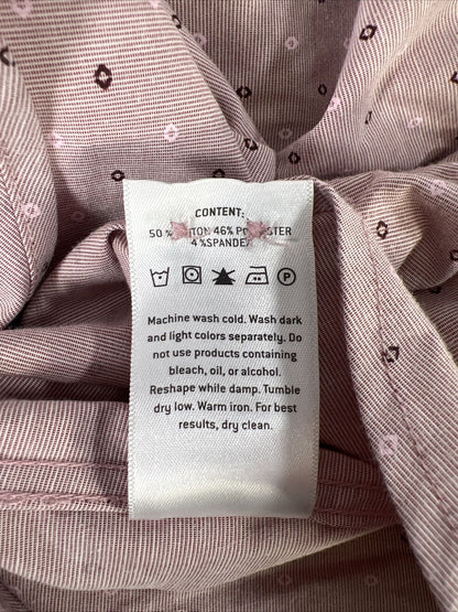 7Diamonds Men's Pink Short Sleeve Casual Button Up Shirt - L