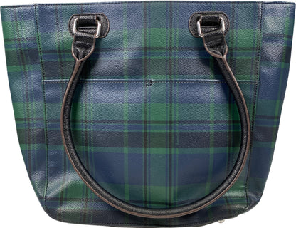 Tignanello Women’s Green/Blue Holiday Plaid Medium Tote Purse