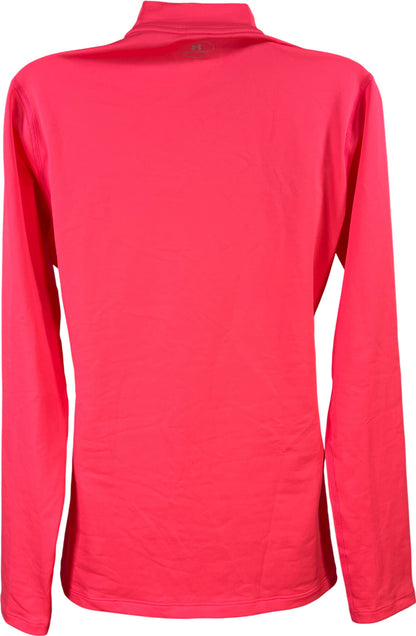 Under Armour Women’s Pink ColdGear Fitted Mock Neck Athletic Shirt - L