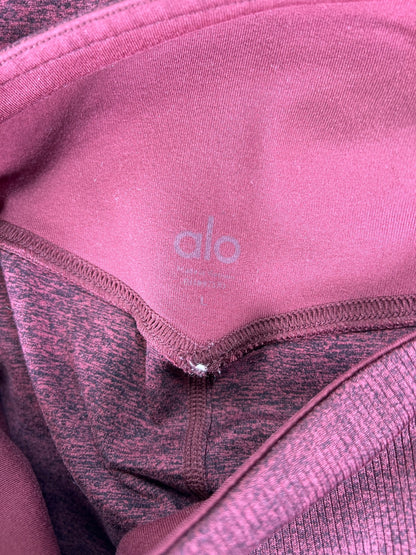 Alo Women’s Burgundy Heathered Ribbed Ankle Pull On Leggings - L