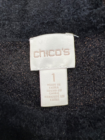 Chico’s Women’s Black/Brown Metallic Long Sleeve Sweater - 1/US M