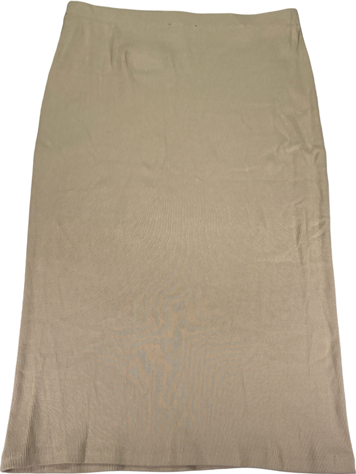 Bagatelle Women’s Beige Ribbed Straight Pull On Stretch Midi Skirt - XL