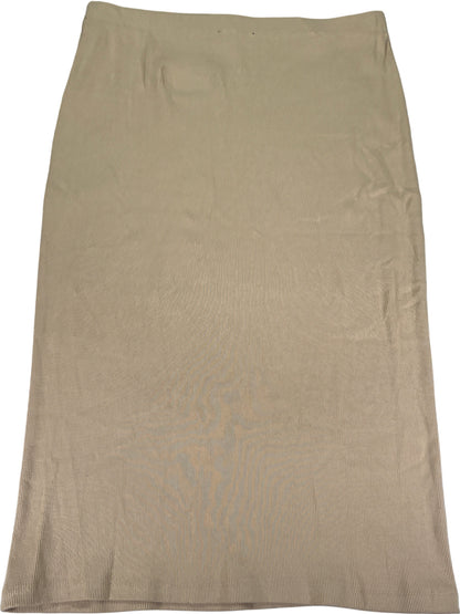Bagatelle Women’s Beige Ribbed Straight Pull On Stretch Midi Skirt - XL