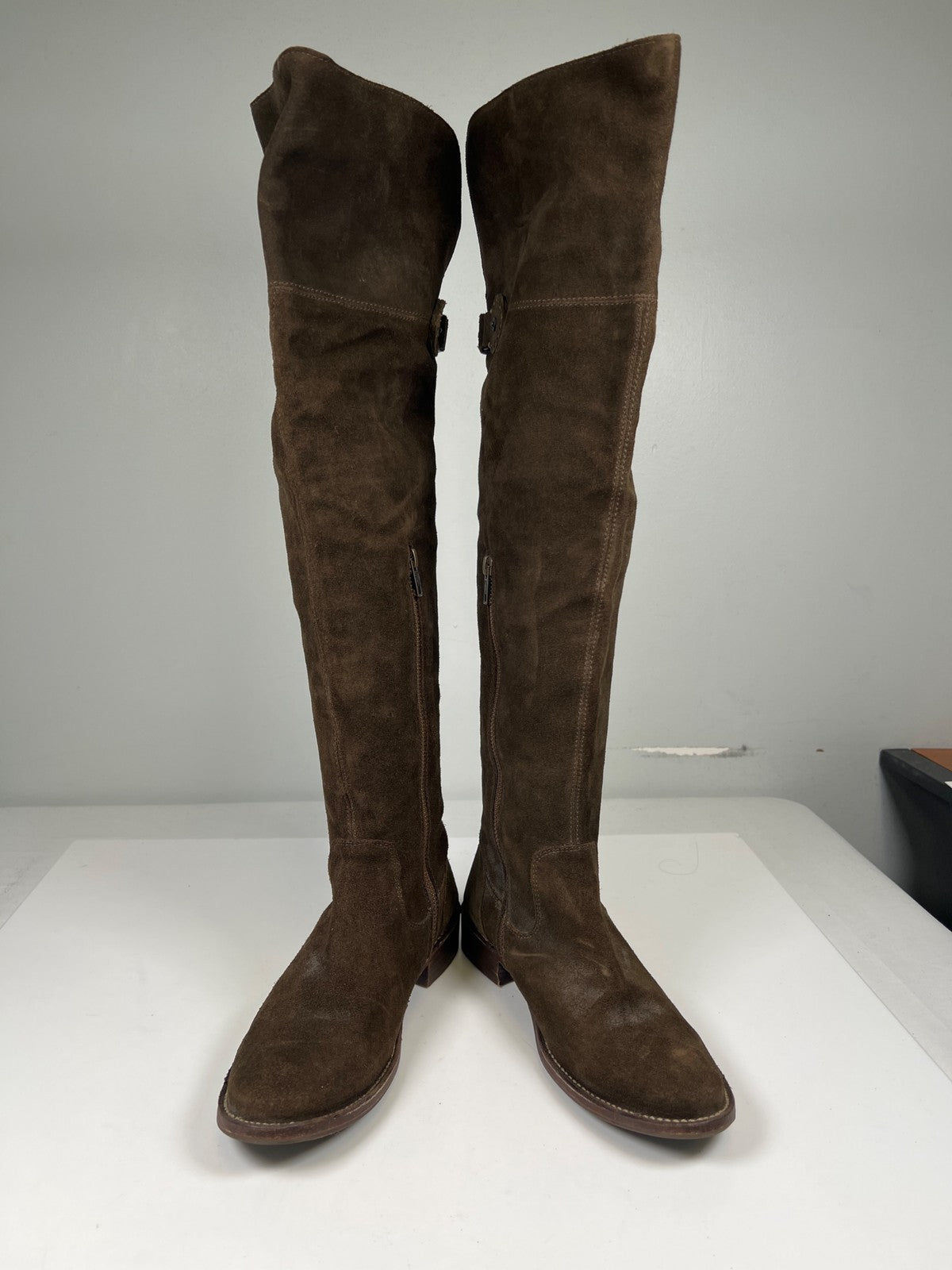 Frye Women’s Green Suede Shirley Over The Knee Tall Fashion Boots - 8.5