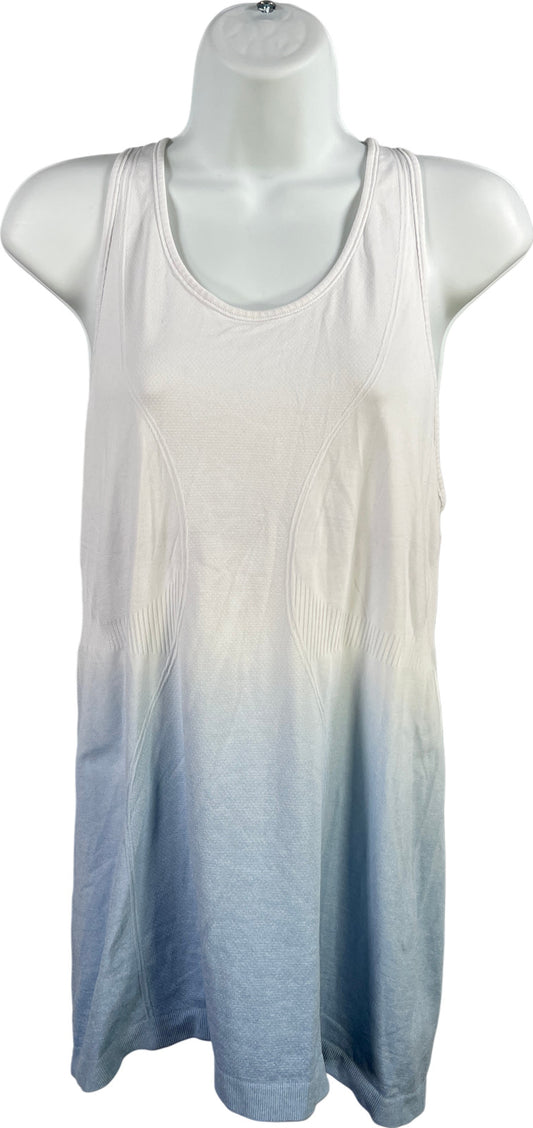 Zyia Active Women’s White/Blue Ombre Racerback Athletic Tank Top - L