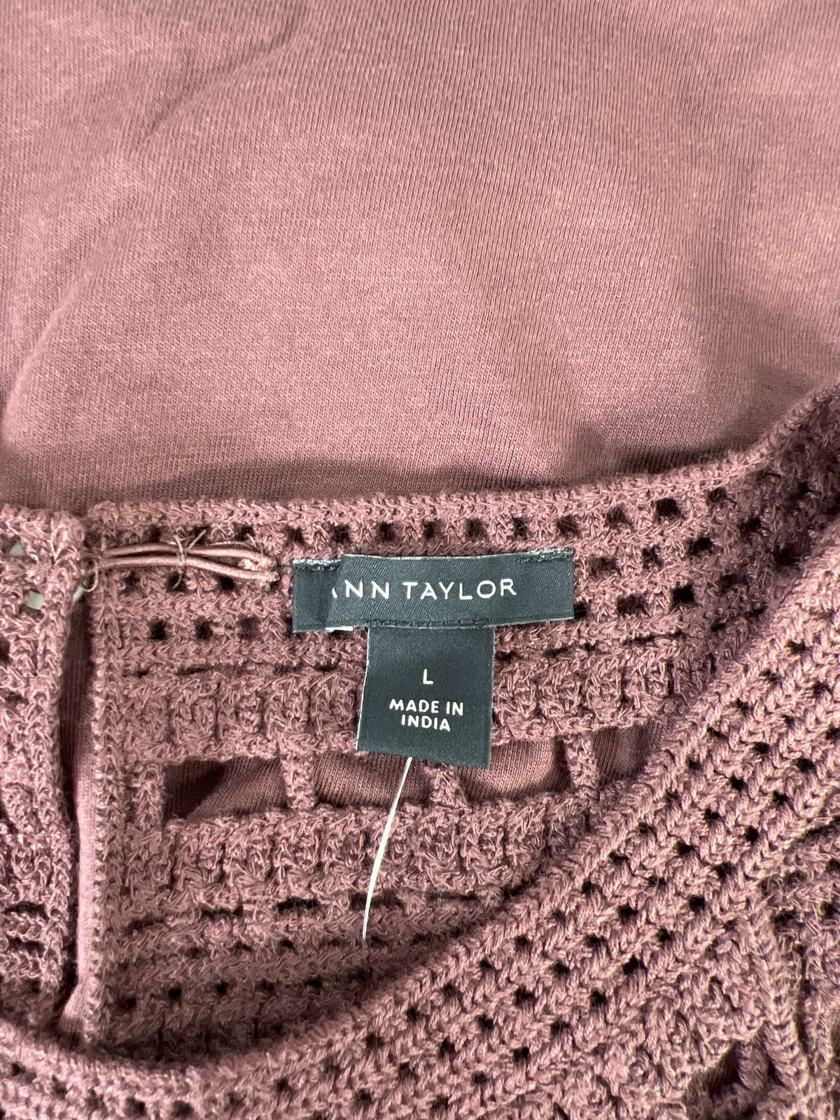 NEW Ann Taylor Women’s Brown Crochet Top Sleeveless Tank Top - L