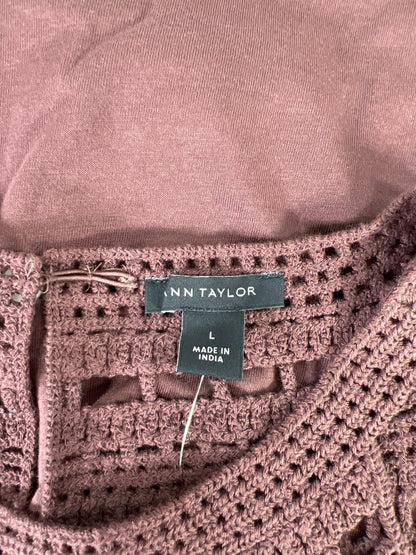 NEW Ann Taylor Women’s Brown Crochet Top Sleeveless Tank Top - L