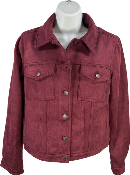 LOFT Women’s Purple Faux Suede Button Up Long Sleeve Jacket - XS