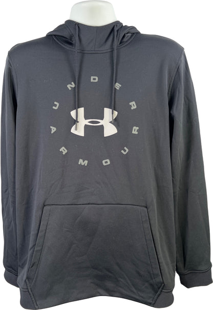 Under Armour Men’s Black Fleece Lined Circle ColdGear Pullover Sweatshirt - L
