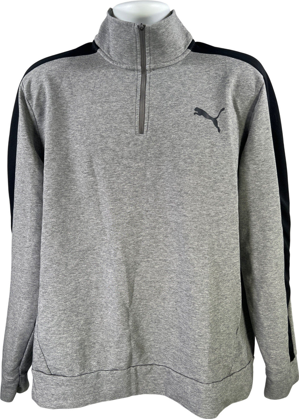 Puma Men’s Gray 1/4 Zip Pullover Long Sleeve Sweatshirt - XXL