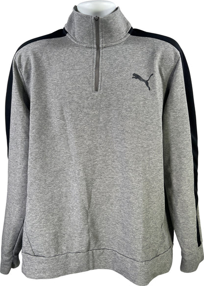 Puma Men’s Gray 1/4 Zip Pullover Long Sleeve Sweatshirt - XXL
