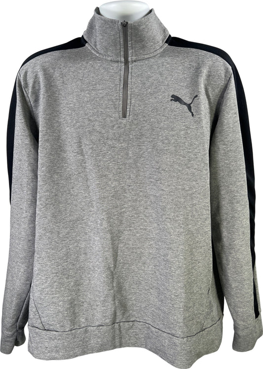 Puma Men’s Gray 1/4 Zip Pullover Long Sleeve Sweatshirt - XXL