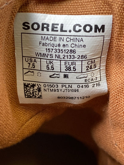 Sorel Women’s Tan Suede Out N About Suede Waterproof Lace Up Duck Boots - 7.5