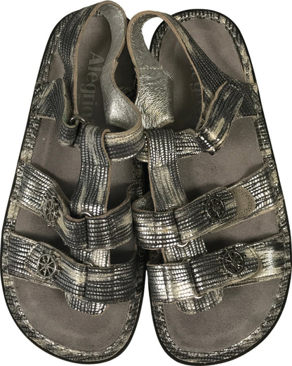 Algeria Women’s Silver Metallic KLE Slingback Sandals - 37/US 7