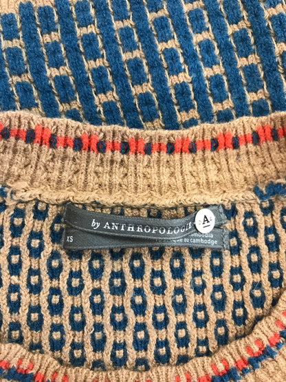 By Anthropologie Women’s Brown Short Sleeve Knit Sweater - XS
