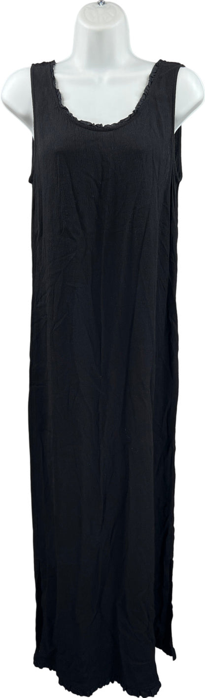 J. Jill Women’s Black Sleeveless Rayon Tie Back Full Length Dress - 8