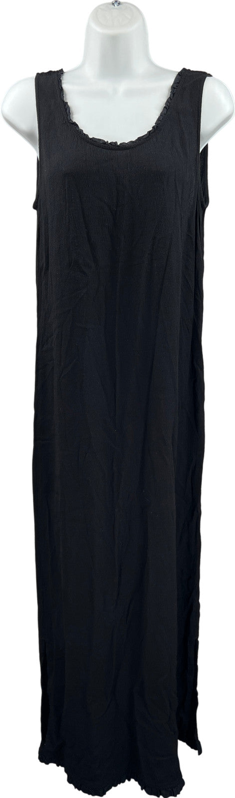 J. Jill Women’s Black Sleeveless Rayon Tie Back Full Length Dress - 8