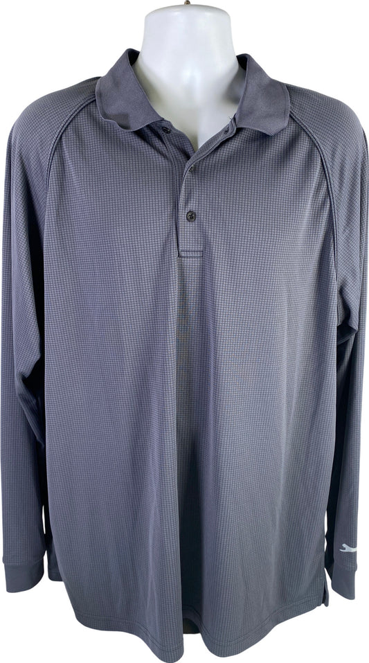 Slazenger Men’s Gray Long Sleeve Athletic Polo Shirt - XL