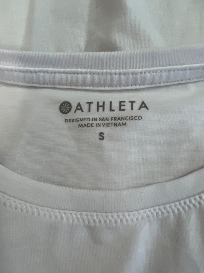 Athleta Women’s White Essence Mesh Trim Side Slit Tank Top - S