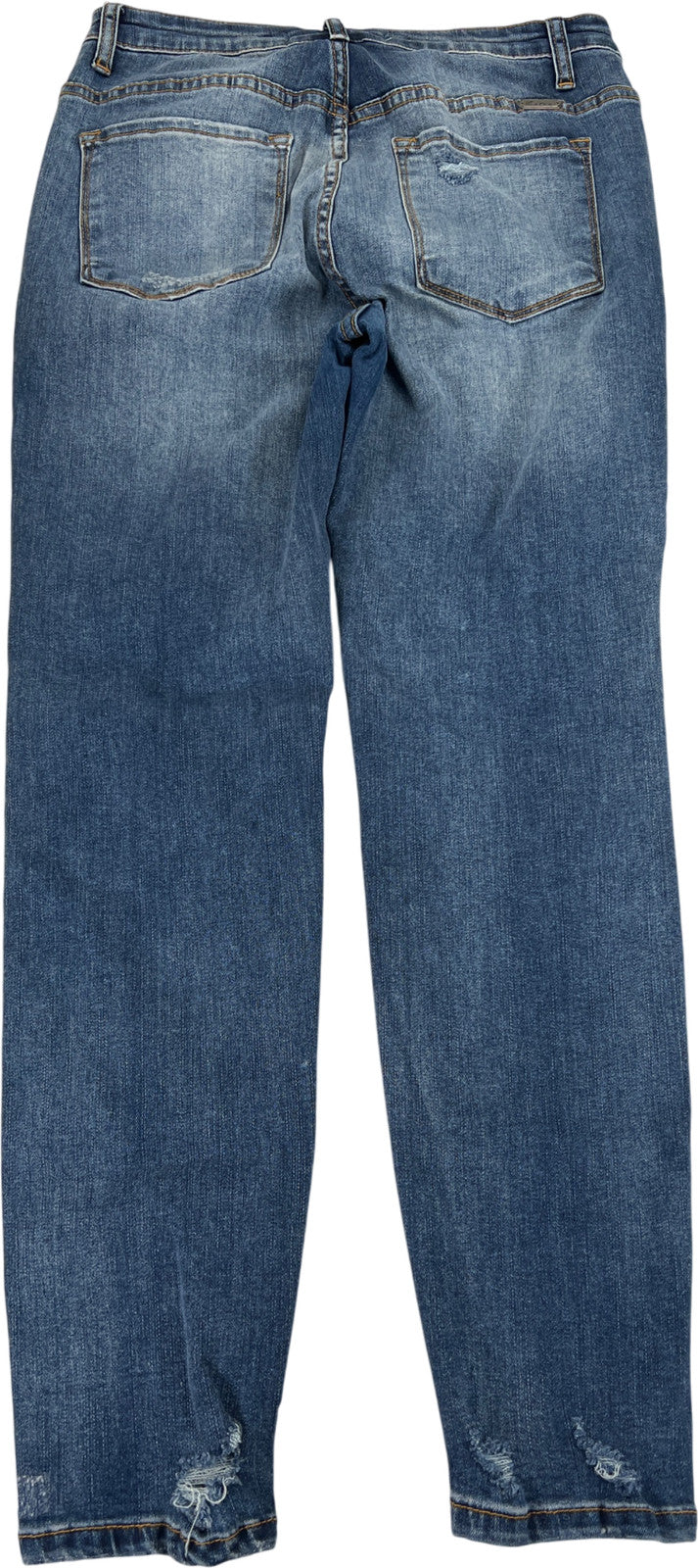 KanCan Women’s Medium Wash Distressed Button Fly Skinny Jeans - 9/28