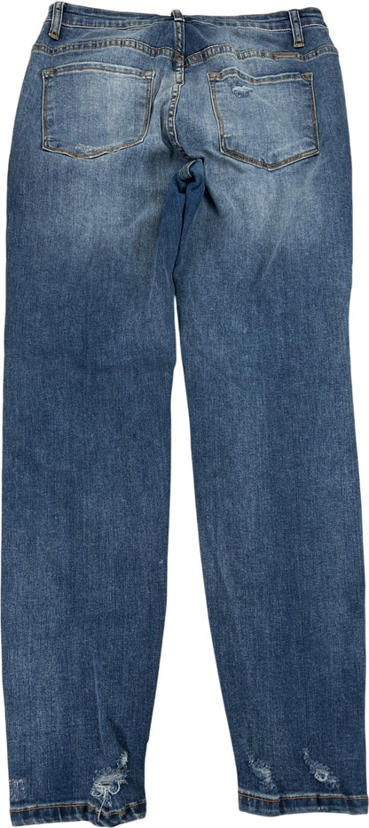 KanCan Women’s Medium Wash Distressed Button Fly Skinny Jeans - 9/28