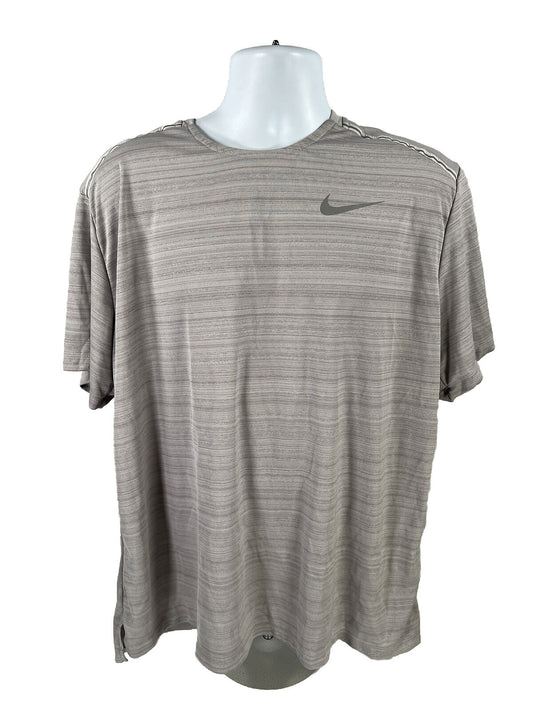 Nike Camiseta de manga corta para correr Dri-Fit Miler gris para hombre - XXL