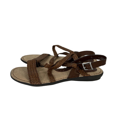 BOC Women's Brown Braided Strappy Slingback Sandals - 9