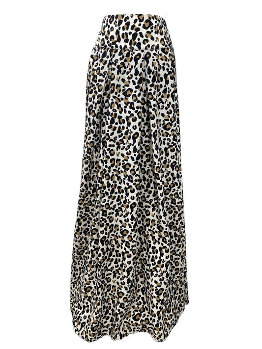 NEW Tov Women's Brown Animal Print Full Length Skirt - 44/US 14-16