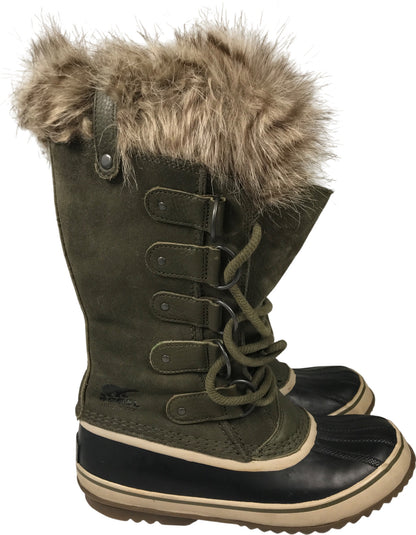 Sorel Women’s Green Joan of Arctic Faux Fur Trim Winter Boots - 8