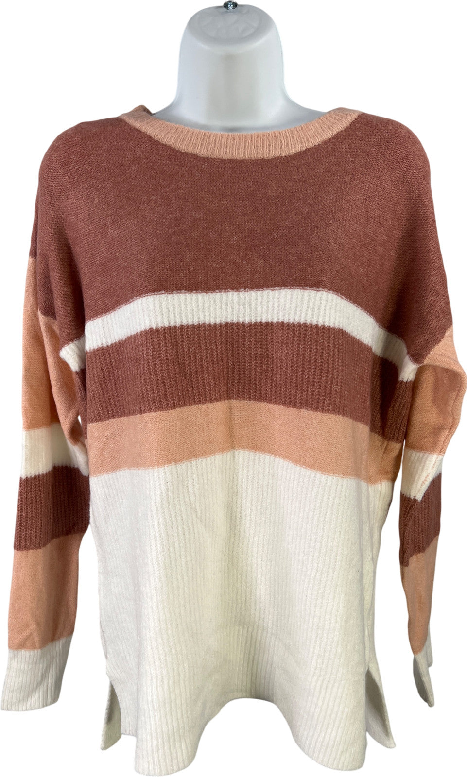 Staccato Women’s Pink Colorblock Striped Long Sleeve Sweater - S
