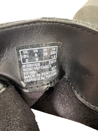 Clarks Women’s Black Suede Animal Print Block Heel Ankle Booties - 6