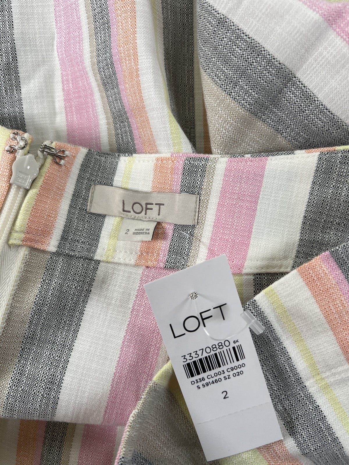 LOFT Women’s Multicolor Striped Straight Skirt - 2