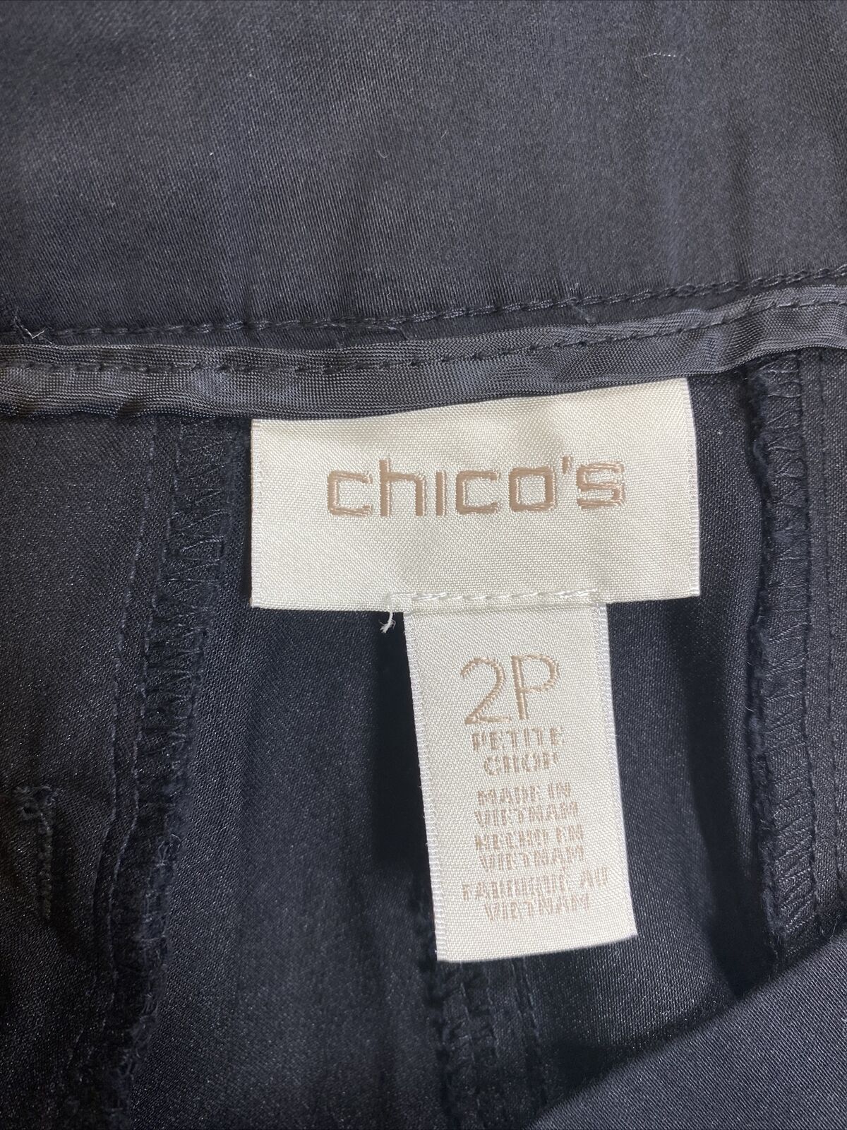 Chico's Women's Black Stretch Casual Cargo Crop Pants - Petite 2P