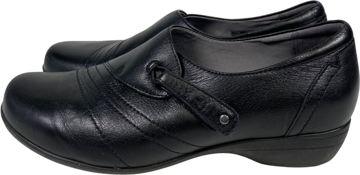 Dansko Women’s Black Leather Franny Comfort Walking Shoes - 39/US 8.5 Wide