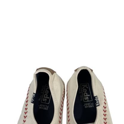 Keds Women's Ivory Kickstart Baseball Pennant Lace Up Sneakers - 10
