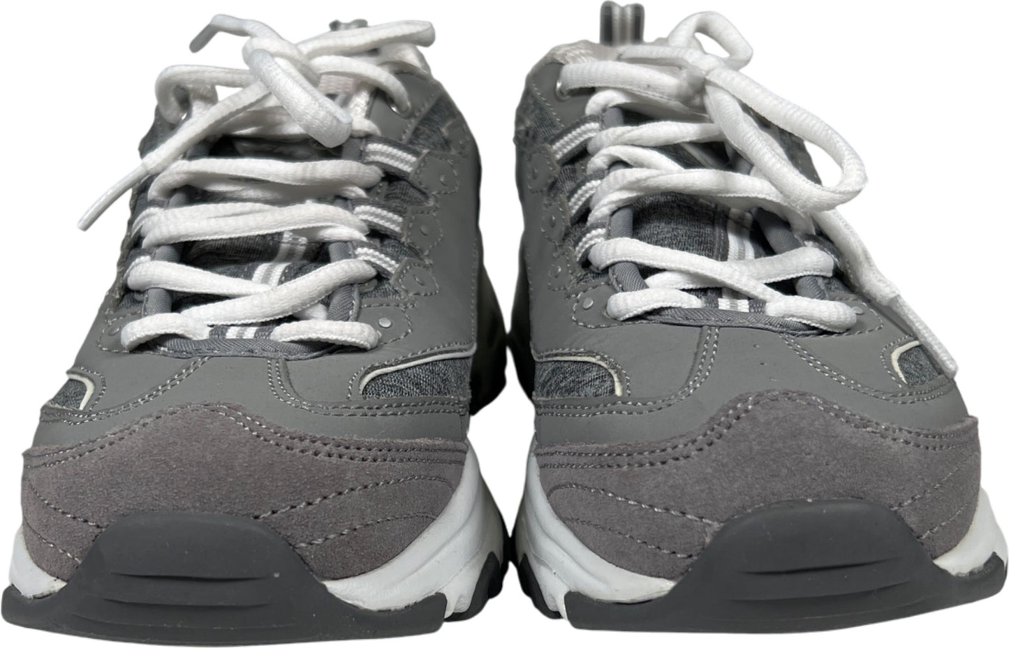 Skechers Women’s Gray D’Lites Air Cooled Memory Foam Lace Up Sneakers - 6.5