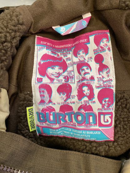 Burton Men’s Brown Sherpa Lined Winter Arctic Snowboarding Jacket - L