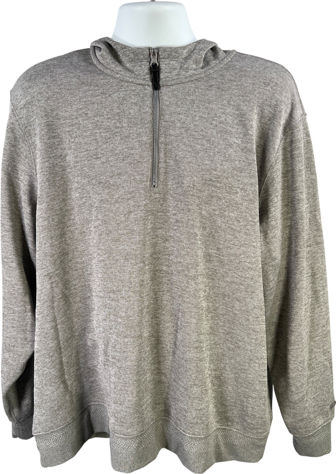 Nike Men’s Gray Dri-Fit Long Sleeve 1/4 Zip Hooded Sweatshirt. - XL