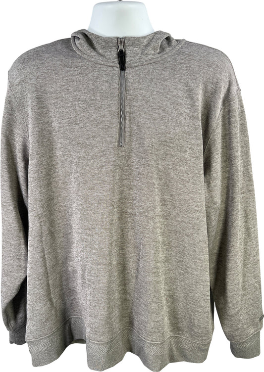 Nike Men’s Gray Dri-Fit Long Sleeve 1/4 Zip Hooded Sweatshirt. - XL