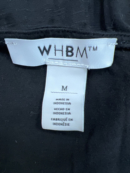 White House Black Market Women’s Black Cap Sleeve Drape Neck T-Shirt - M