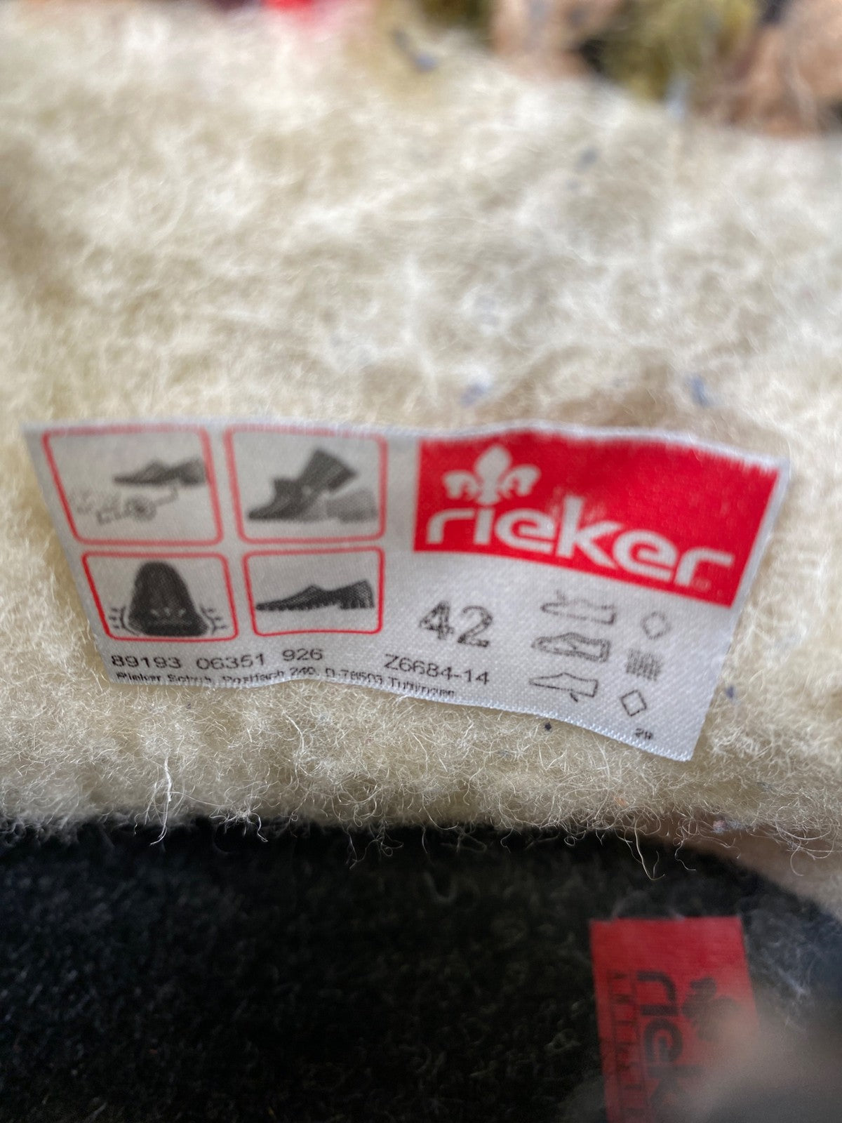 Rieker Women’s Navy Blue Leather/Wool Felicitas 84 Ankle Boots - 42/US 11