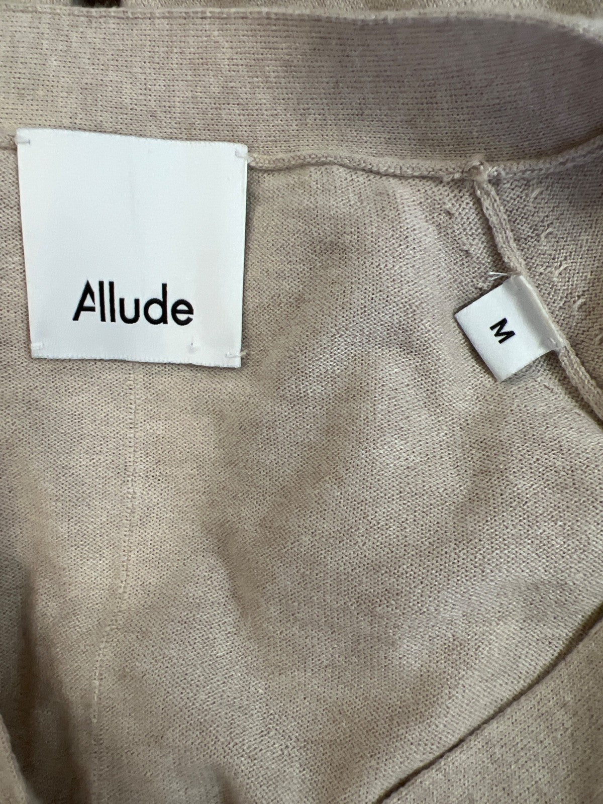 Allude Women’s Beige Cashmere Blend Long Sleeve Cardigan Sweater - M