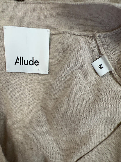 Allude Women’s Beige Cashmere Blend Long Sleeve Cardigan Sweater - M