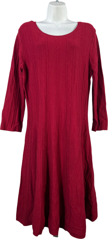 Dana Buchman Women’s Red Long Sleeve A-Line Sweater Dress - L
