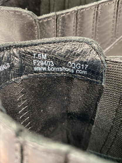 Born Women’s Black Leather Low Heeled Ankle Booties - 7.5