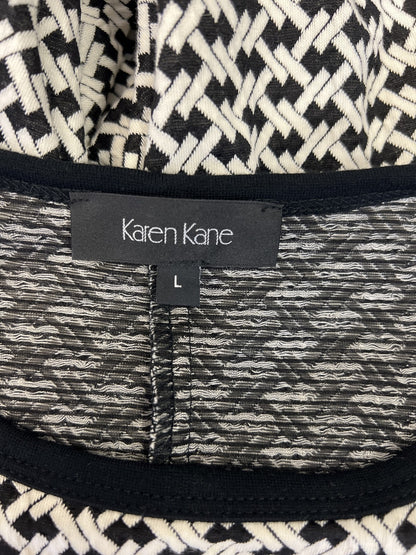 Ren Kane Women’s Black/White Sleeveless Fit and Flare Dress - L