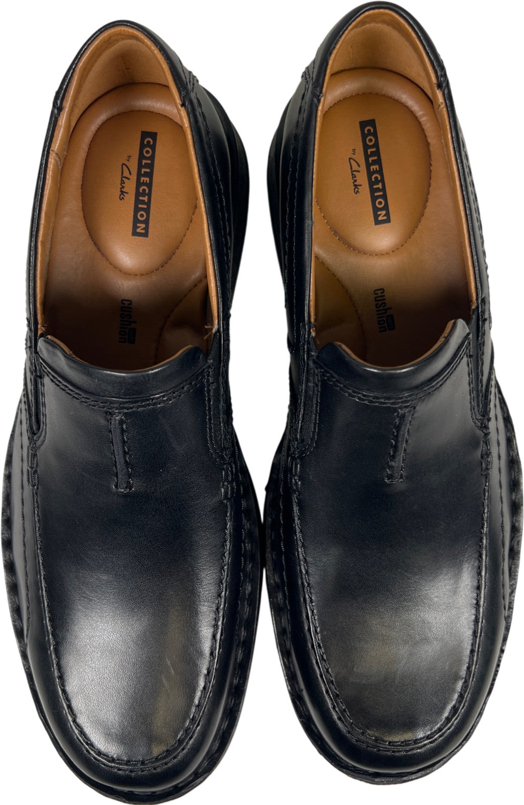 Clarks Collection Men’s Black Leather Slip On Dress Loafers - 9